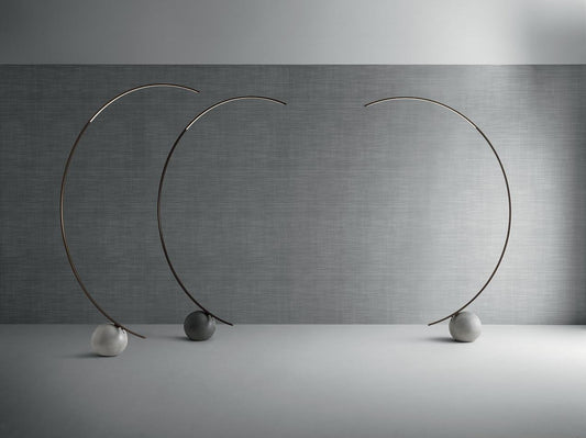 Bontempi Casa Circle Floor Lamp, 1-Light, Integrated LED, Dark Brass, Anthracite Concrete, 81.89"H (56.33 M028 PC003 8021V9X)