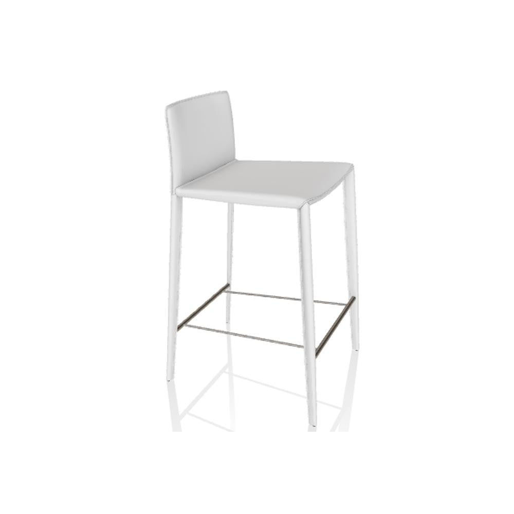 Bontempi Casa Linda Stool, White, White Frame, 33.86"H (04.25C Q429 8021W86) White, White