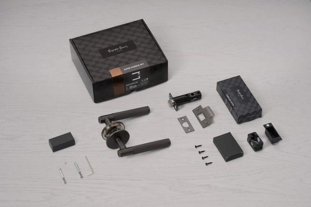 Buster + Punch Door Handle, Passage, Linear, Smoked Bronze