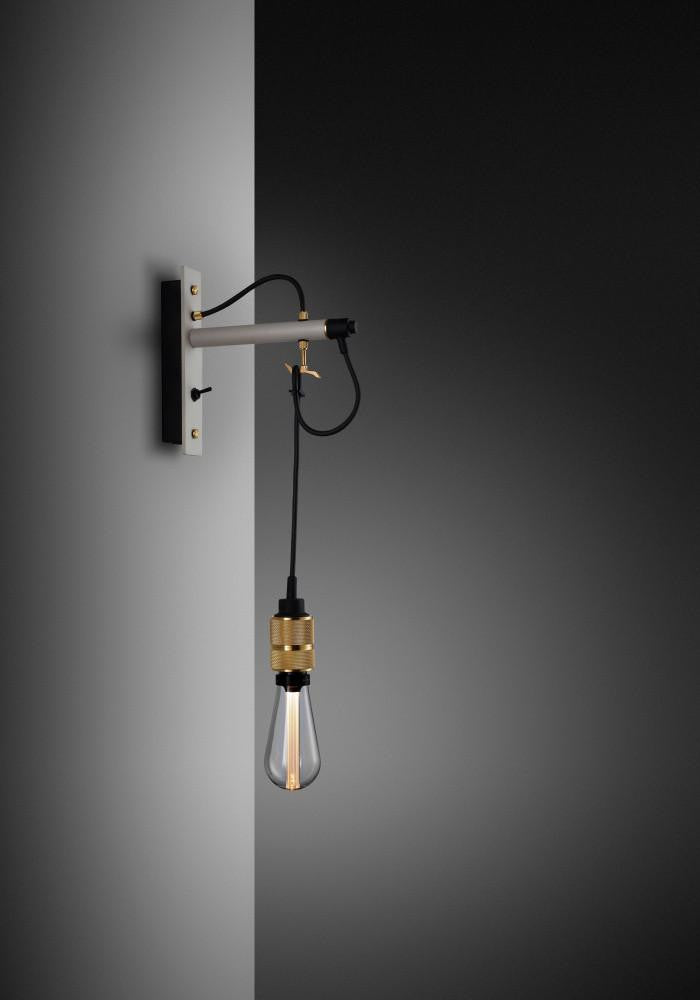 Buster + Punch Hooked Wall Sconce, Nude, Stone, Brass