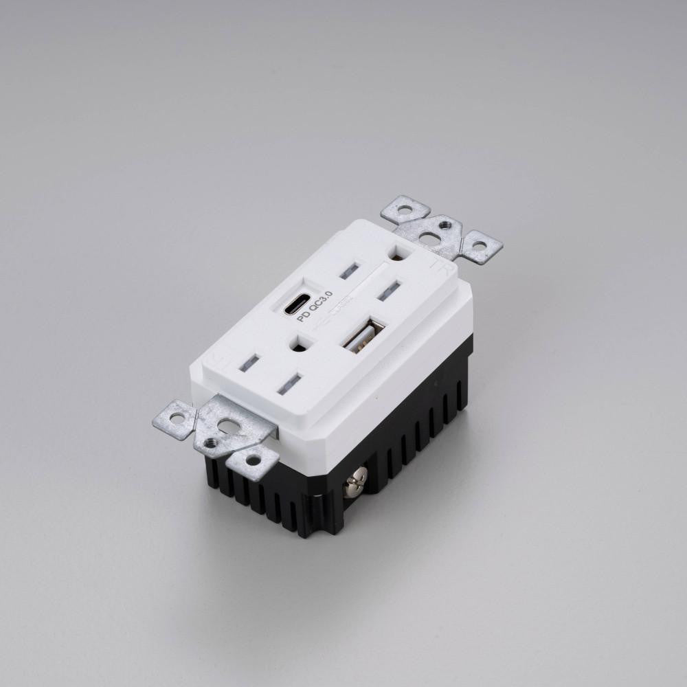 Buster + Punch Outlet Module, Duplex & 2 USB-A + C, White