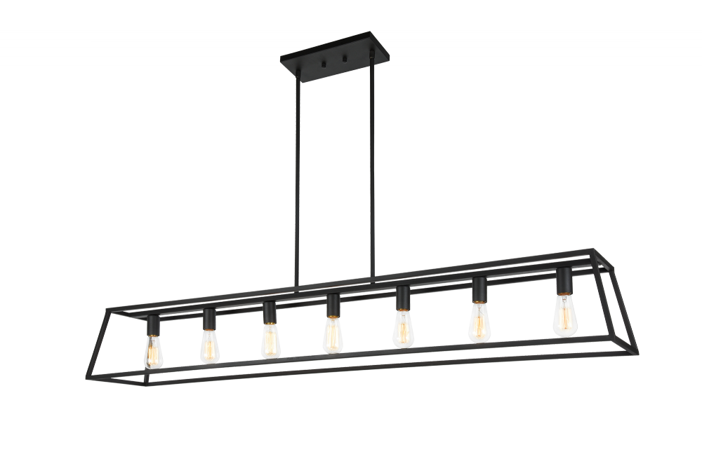 Matteo Lighting Candor 7-Light Linear Chandelier Black