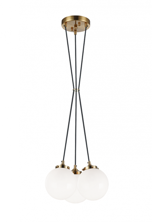 Matteo Lighting The Bougie Cluster 3-Light Pendant Aged Brass