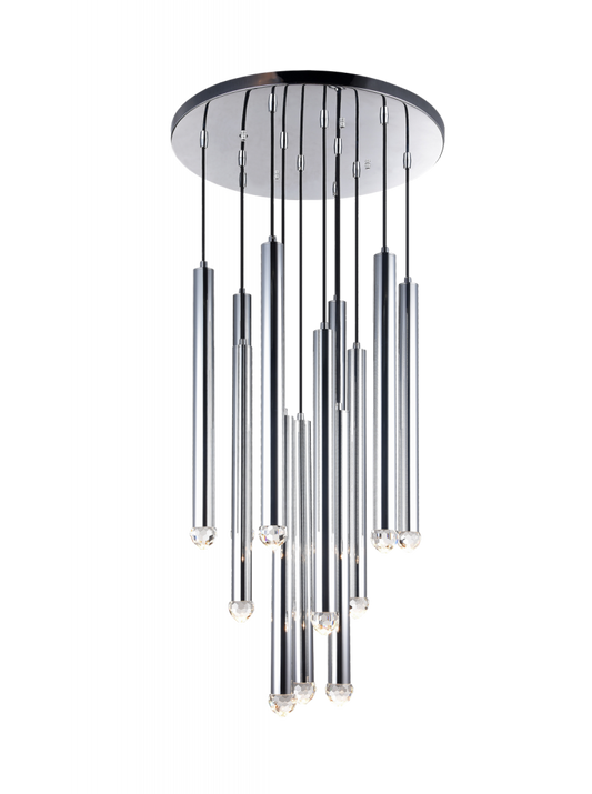 Matteo Lighting Reign 12-Light Multi-Light Pendant in Chrome, 23.65"W (C78312CH)