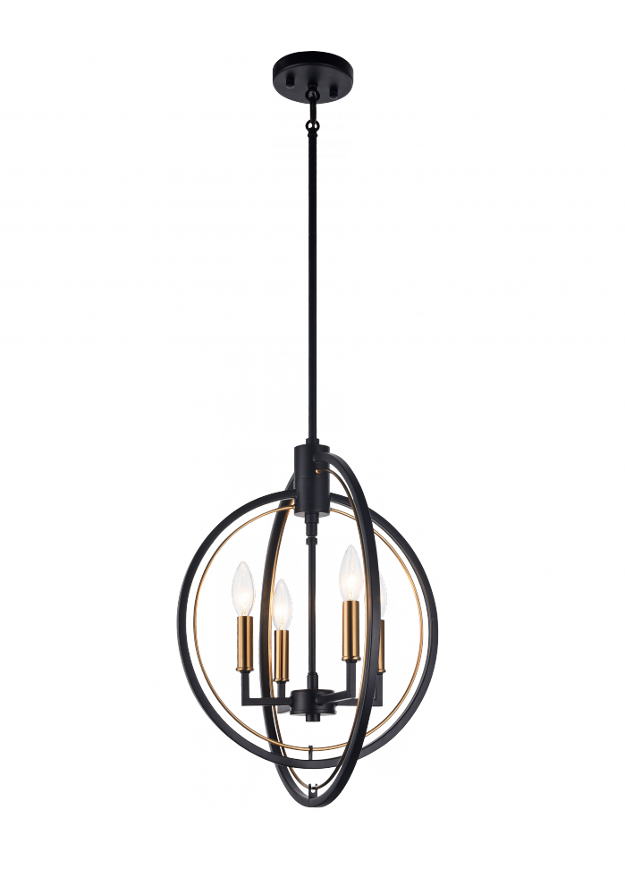 Matteo Lighting Odyssey 4-Light Chandelier Black
