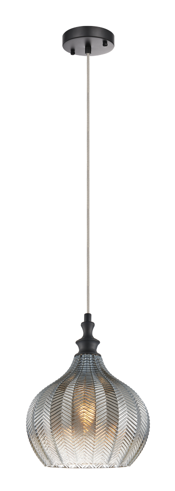 Matteo Lighting Renity Dome Mini Pendant Black, Smoke