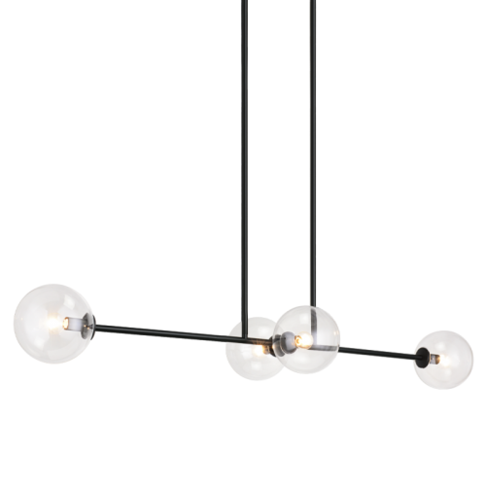 Matteo Lighting Novo 4-Light 48-in Linear Pendant Black