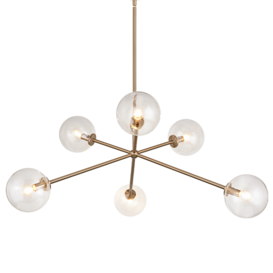 Matteo Lighting Novo 6-Light 35-in Chandelier Aged Brass