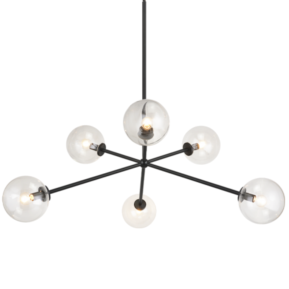 Matteo Lighting Novo 6-Light 35-in Chandelier Black