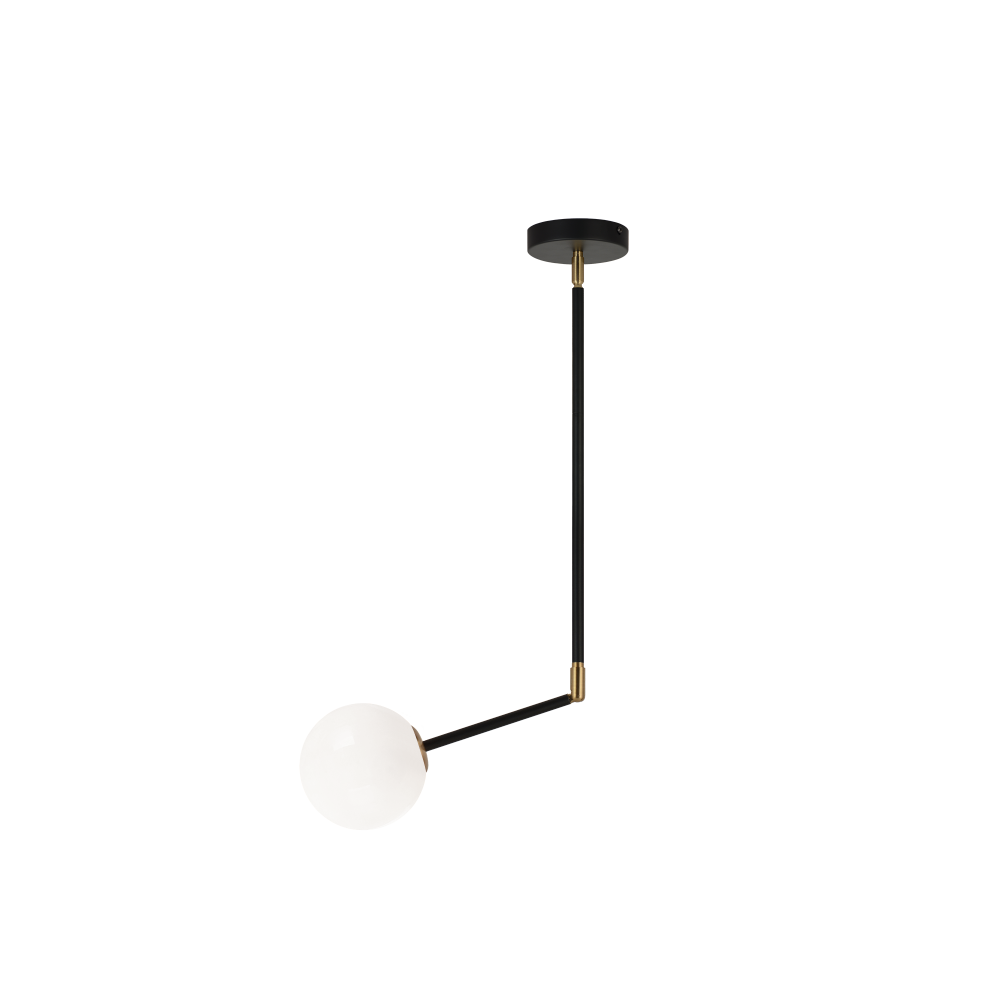 Matteo Lighting Novu 1-Light LED Pendant Black, Aged Brass