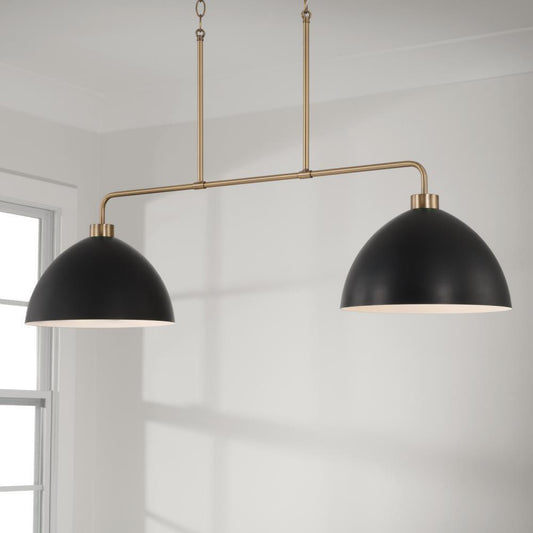 Capital Ross Linear Chandelier Aged Brass and White