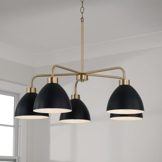 Capital Ross Chandelier Aged Brass and White