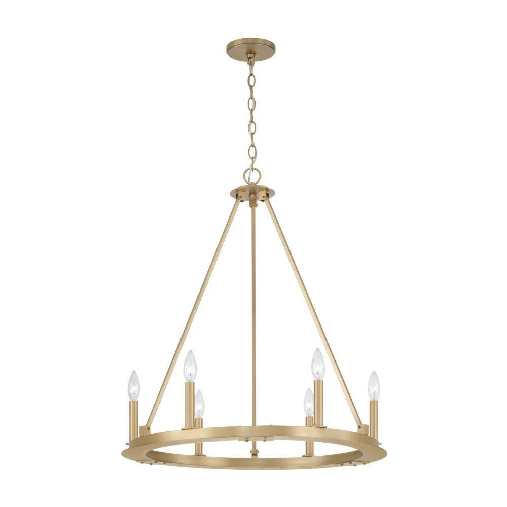 Pearson 6-Light Chandelier - Aged Brass