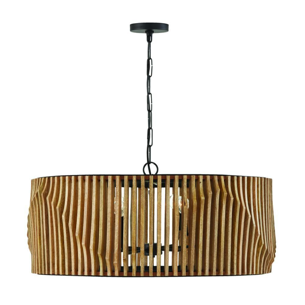 Capital Archer Pendant Light Wood and Matte Black