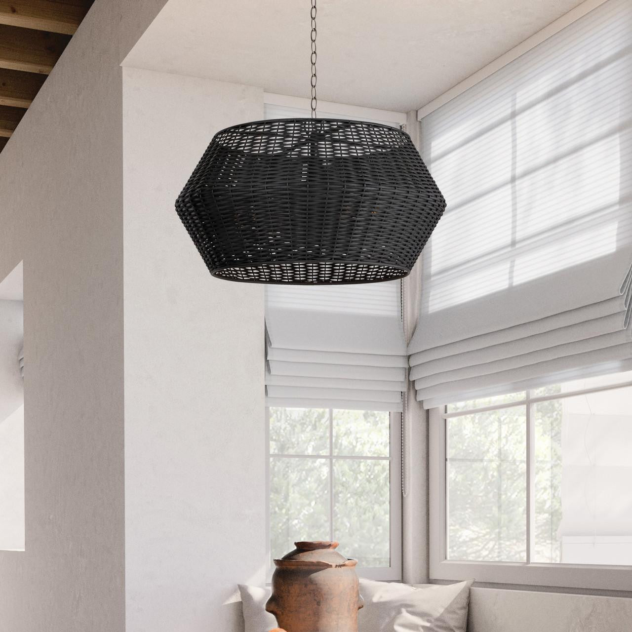 Capital Boca Pendant, Matte Black, 29.5"W