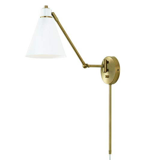 Capital Bradley Wall Sconce Aged Brass and White
