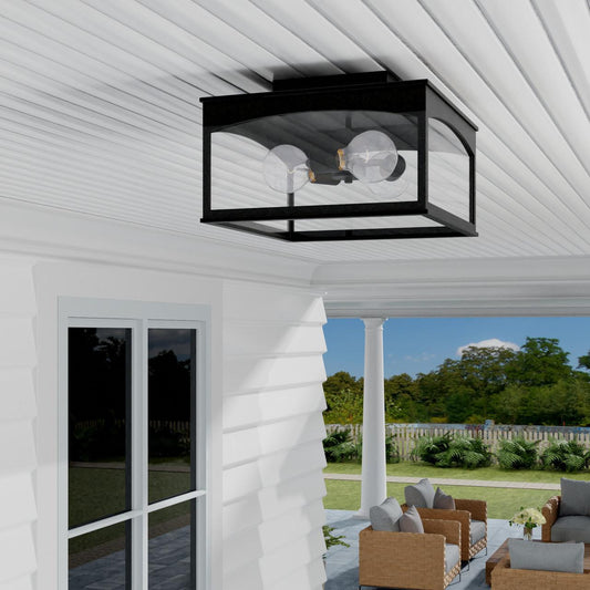 Capital Burton Outdoor Flush Mount, Black, 14"W
