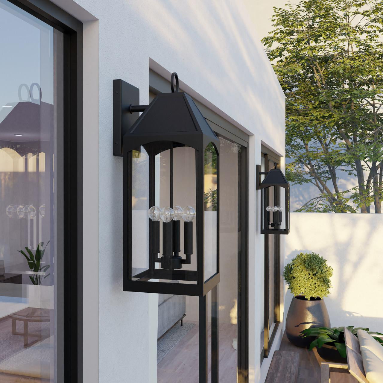 Capital Burton Outdoor Wall Lantern Black