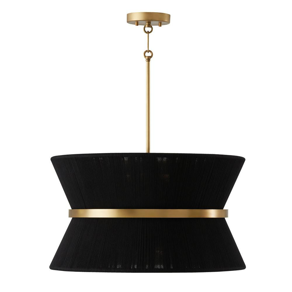 Capital Cecilia Pendant Black Rope and Patinaed Brass