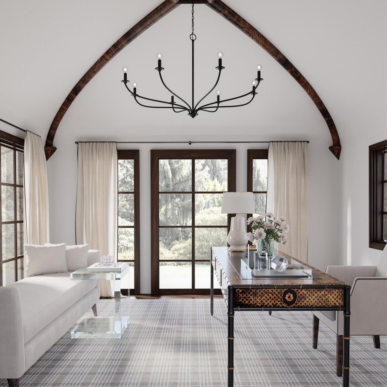 Capital Dolan Chandelier, Matte Black, 52"W