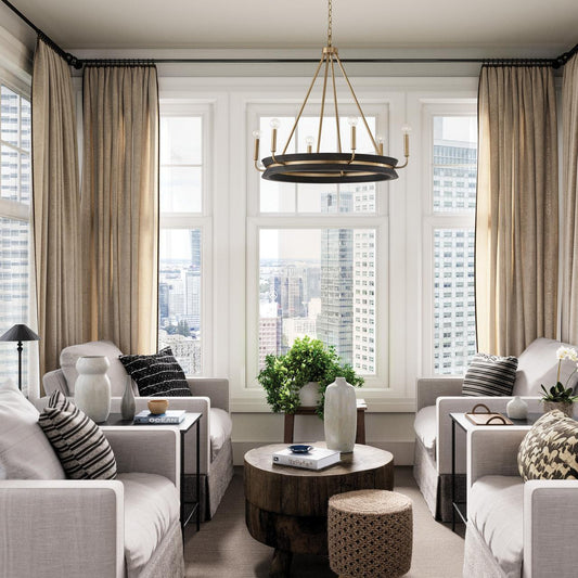 Capital Finn Chandelier White Wash and Matte Brass