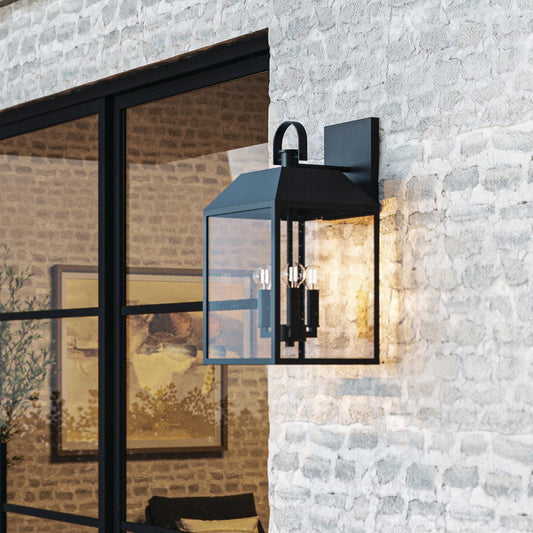 Capital Nelson Outdoor Wall Lantern, Black, 9.5"W