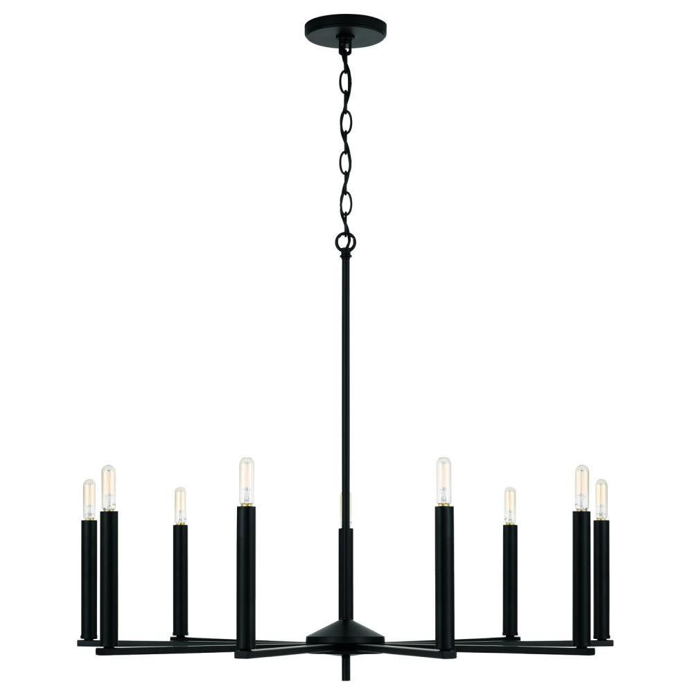 Capital Portman Chandelier, Matte Black, 34"W Matte Black