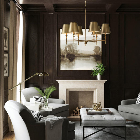 Capital Whitney Chandelier, Aged Brass, 34"W