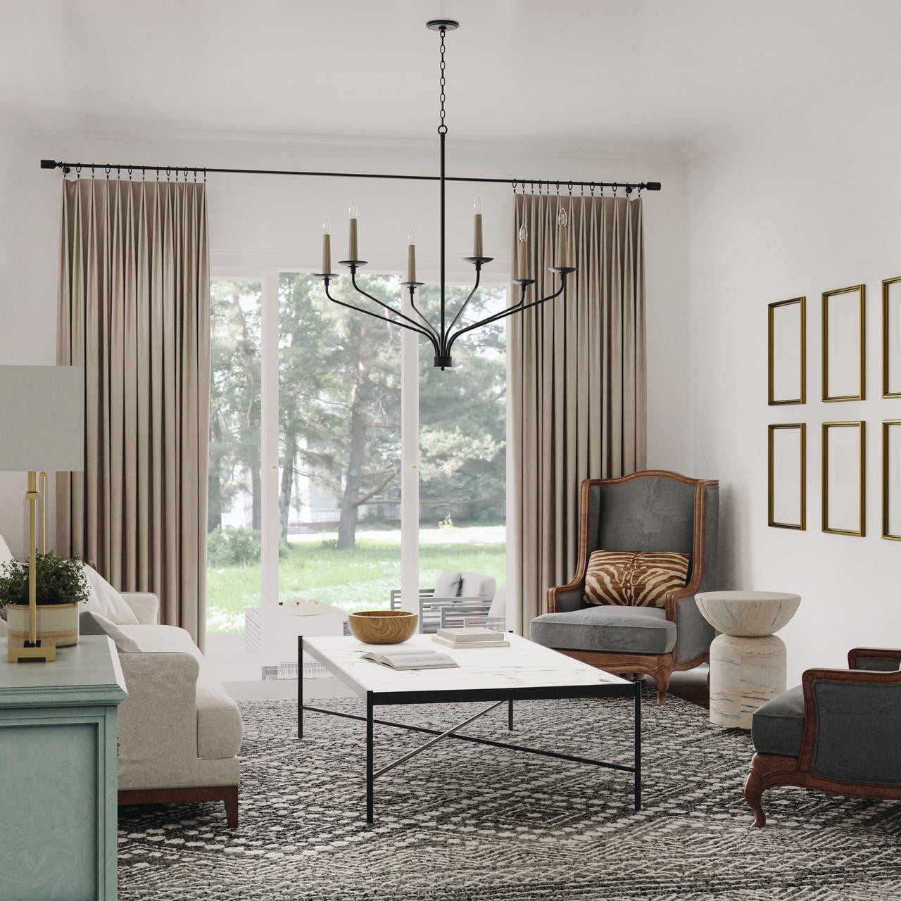 Capital Wilder Chandelier, Matte Black, 32"W