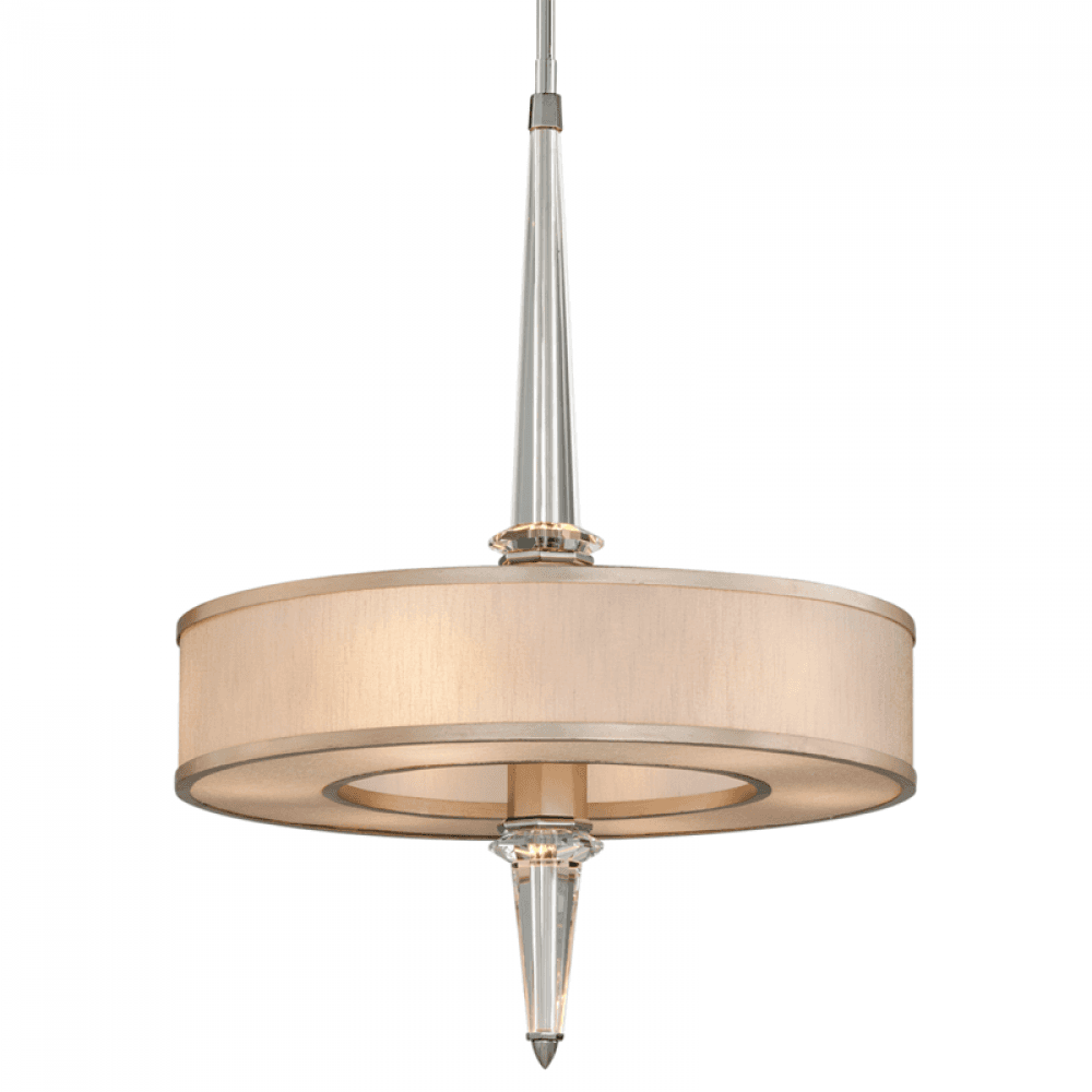 Corbett Harlow Pendant Tranquility Silver Leaf With Polished Stain