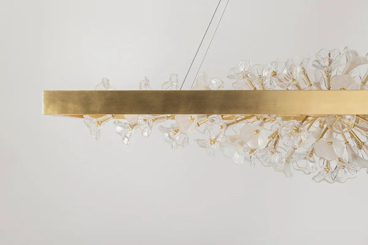 Corbett Jasmine Linear Chandelier, 1-Light, LED, Gold Leaf, 18"W (268-51-GL 95D0)