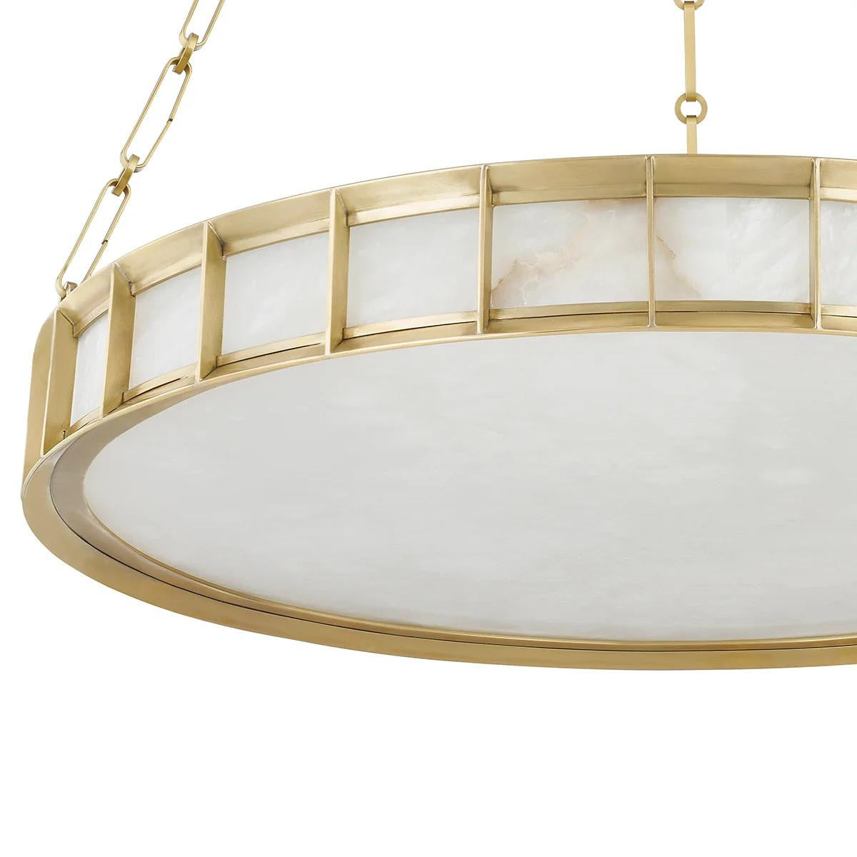 Corbett Leda Chandelier, 1-Light, LED, Vintage Brass, 30"W (346-30-VB 95E7)