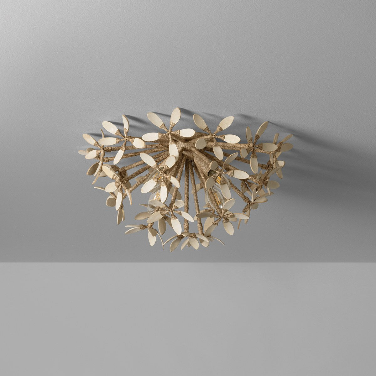 Corbett Corfu 4-Light Flush Mount Ivory Coco