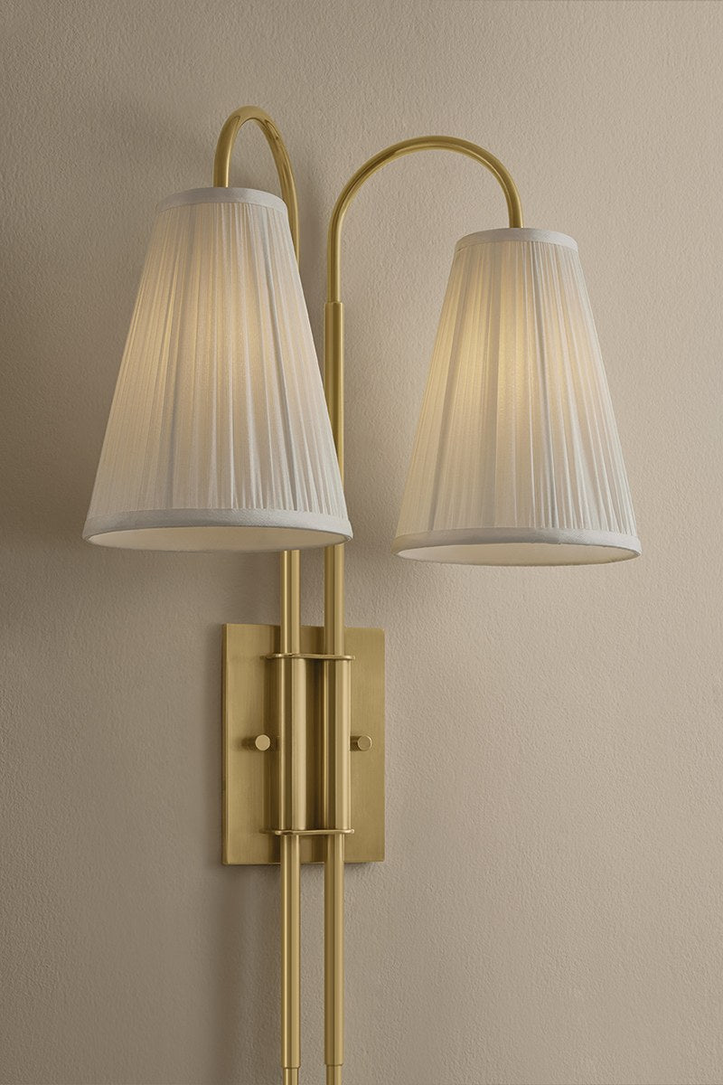 Corbett Limoges 2-Light Wall Sconce Vintage Brass