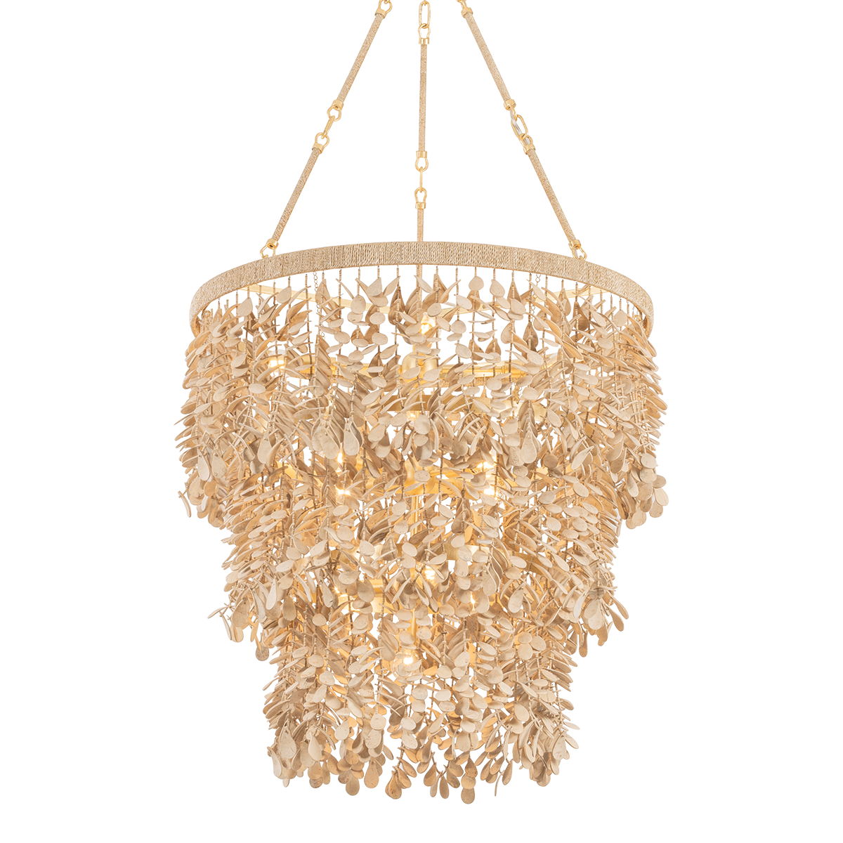 Corbett Naxos 12-Light Chandelier Vintage Gold Leaf