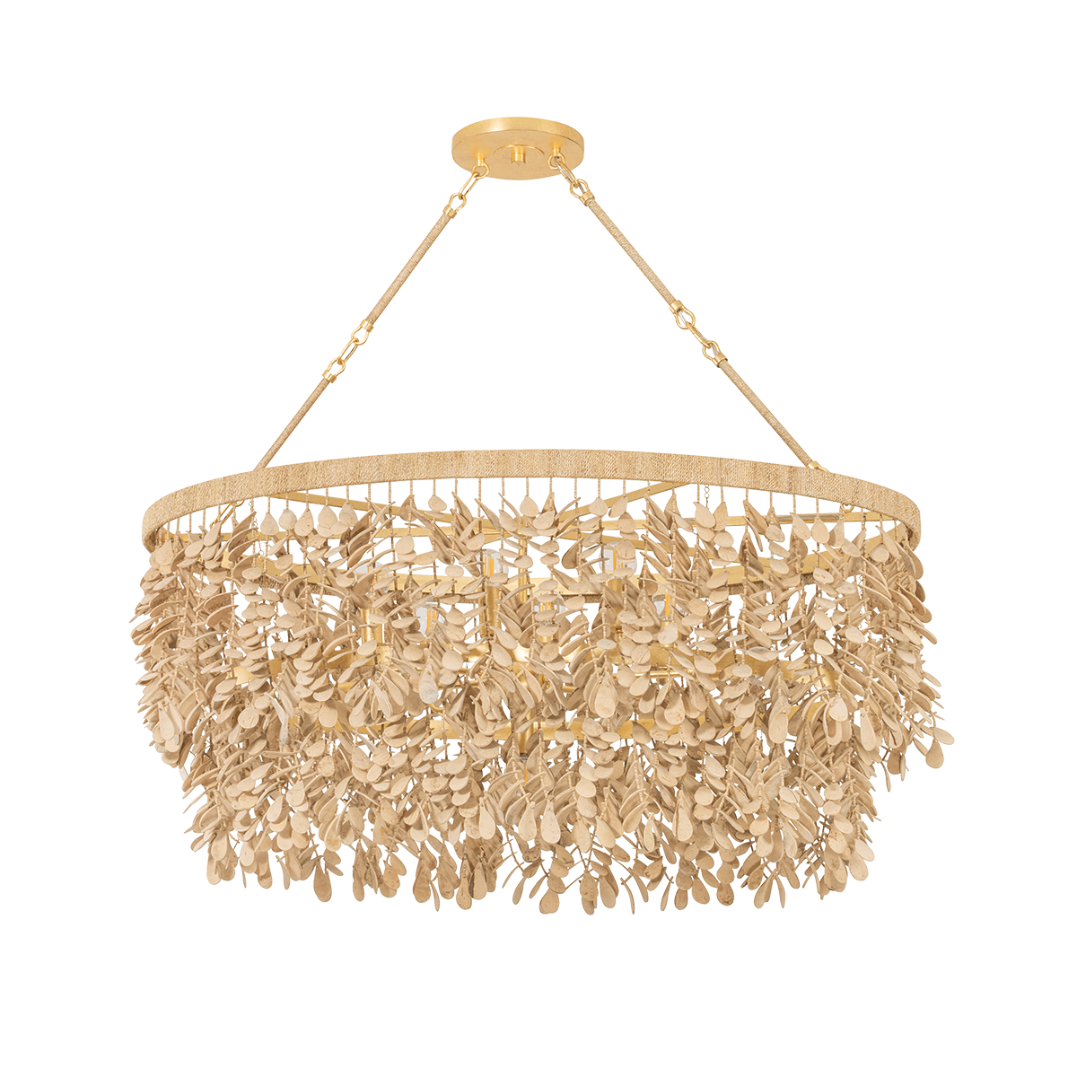 Corbett Naxos Linear Chandelier Vintage Gold Leaf