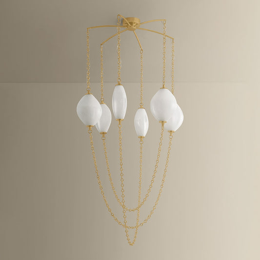 Corbett Positano 39" Chandelier Vintage Brass