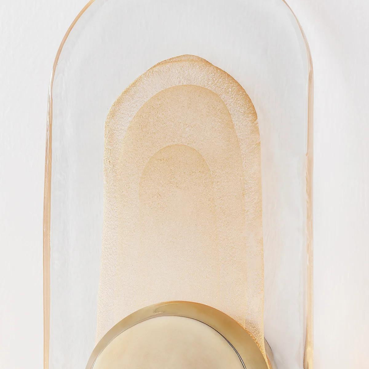 Corbett Morganite Wall Sconce, 1-Light, LED, Vintage Brass, 16.5"H (349-01-VB 95EC)