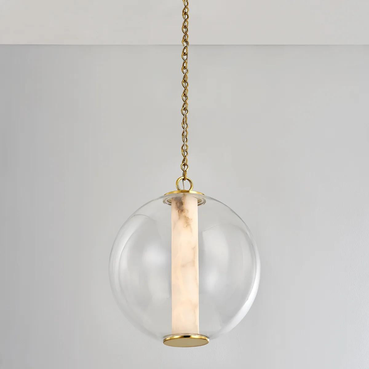 Corbett Pietra Pendant 1-Light Brass 18"H