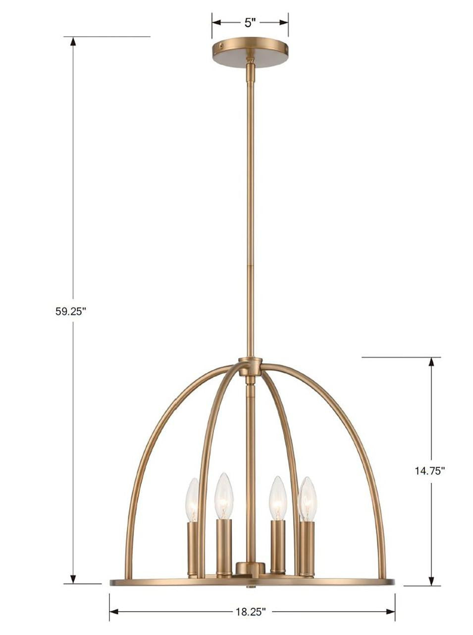Crystorama Abbott Chandelier - Vibrant Gold 14.75"H
