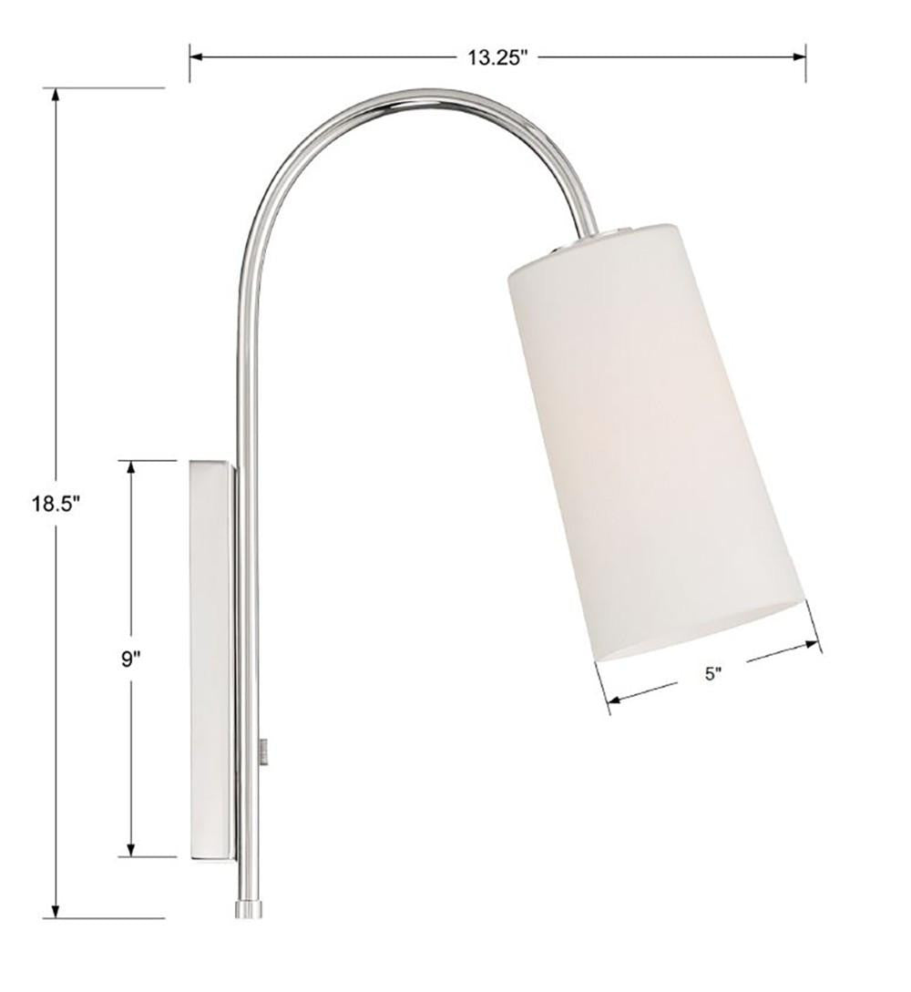 Crystorama Alexa Task Light - Polished Nickel 18.5"H