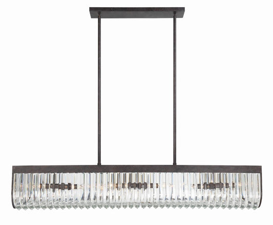 Crystorama Alister Chandelier - Charcoal Bronze, Hand Cut Crystal 8.5"H