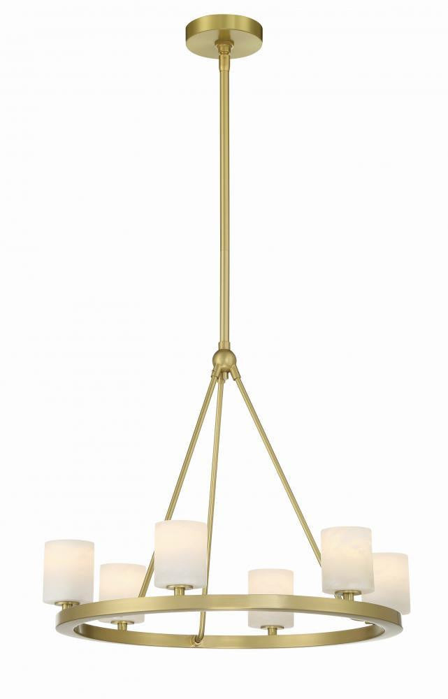 Crystorama Aragon Chandelier - Soft Brass 18"H