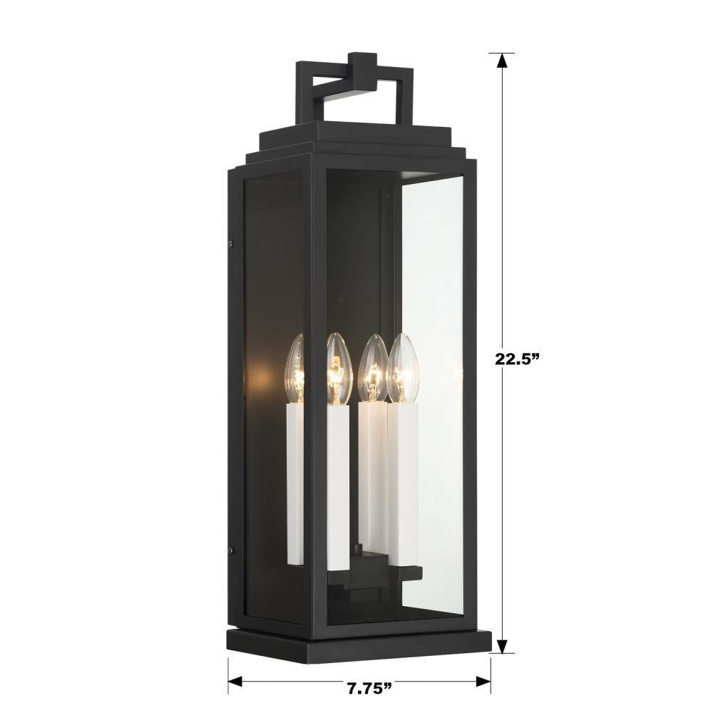 Crystorama Aspen Wall Sconce - Matte Black 22.5"H
