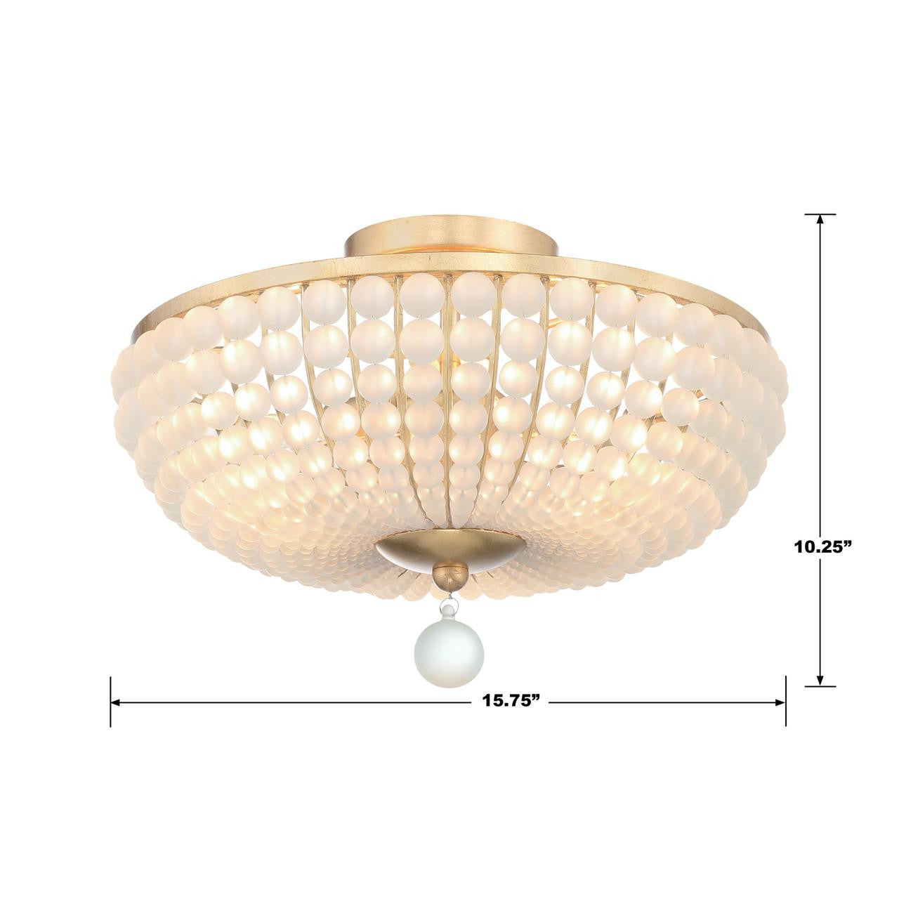 Crystorama Bella Semi Flush Mount - Antique Gold 10.25"H
