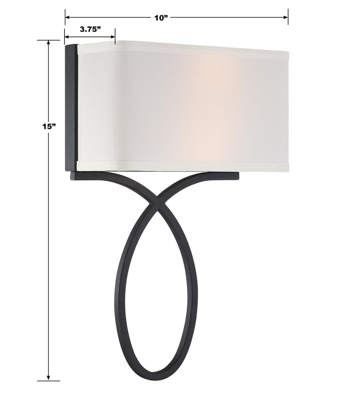 Crystorama Brinkley Wall Sconce - Black Forged 15"H