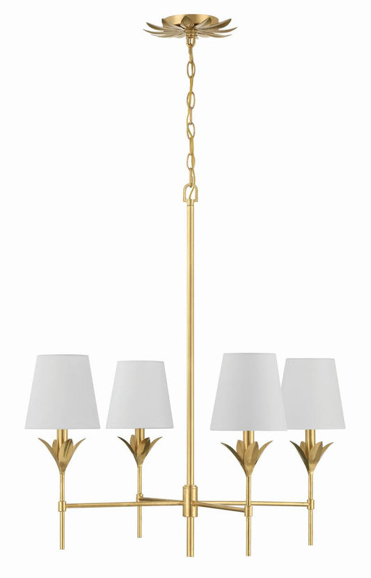 Crystorama Broche 4 Light Chandelier Matte White