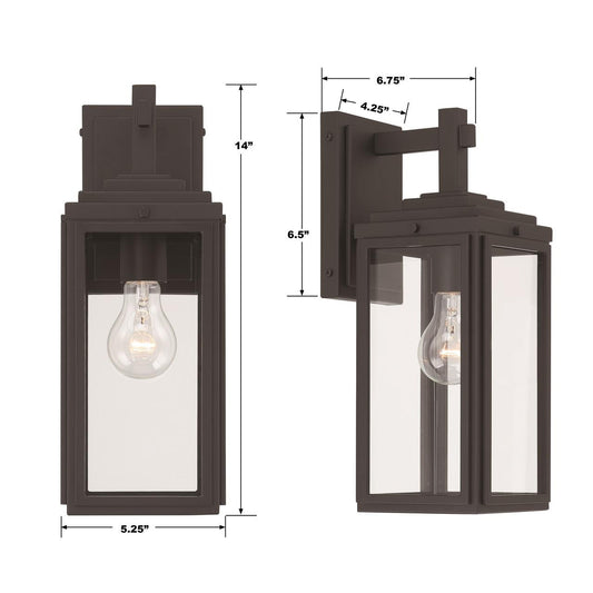Crystorama Byron Wall Sconce - Matte Black 14"H
