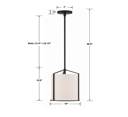 Crystorama Carlyn Semi Flush Mount Black