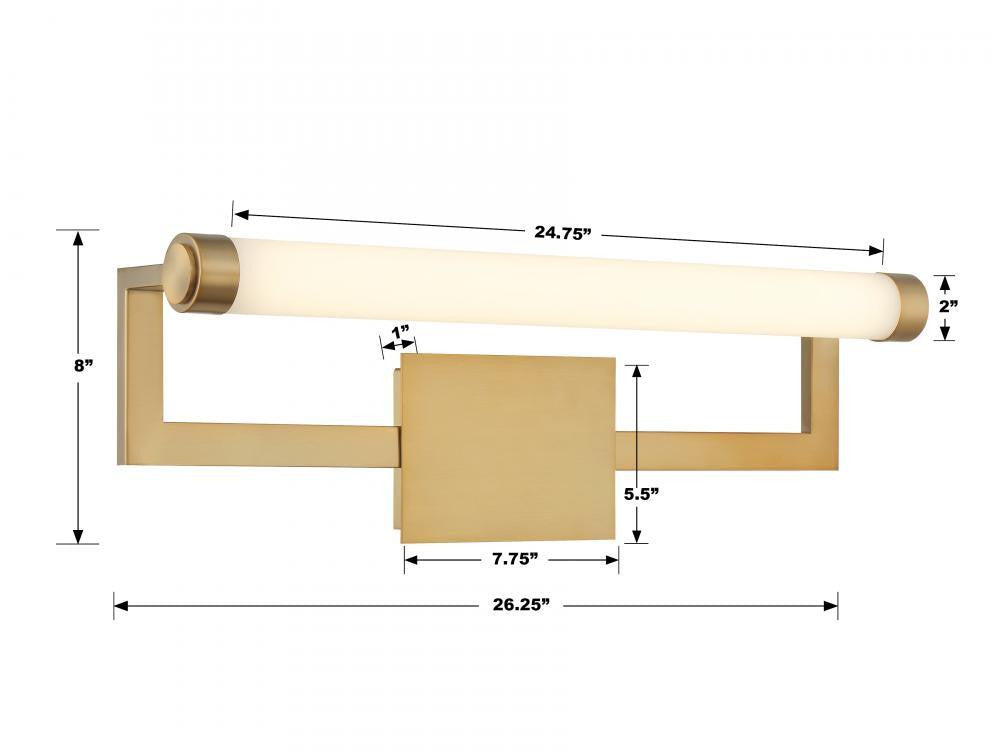 Crystorama Clinton Bathroom Vanity - Vibrant Gold 8"H